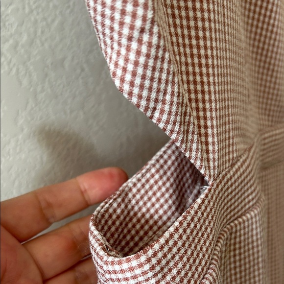 Ale for Anthropologie Gingham Ruffled Jumpsuit Romper size XL - Picture 4 of 9